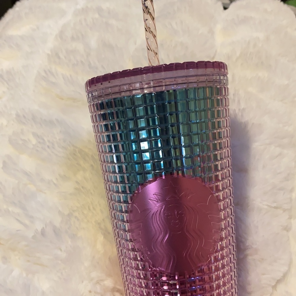 Starbucks blue pink disco Grid Ombre Tumbler - Picture 3 of 9